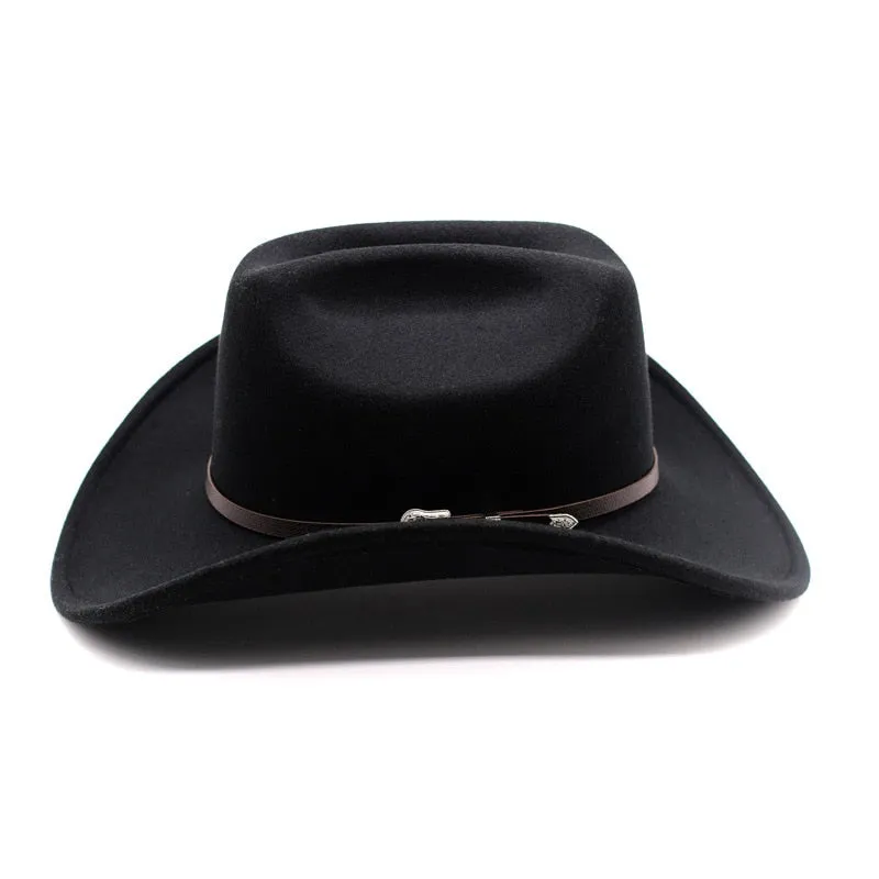 Vintage Casual Style Wide Brim Western Jazz Cowboy Hat for Unisex