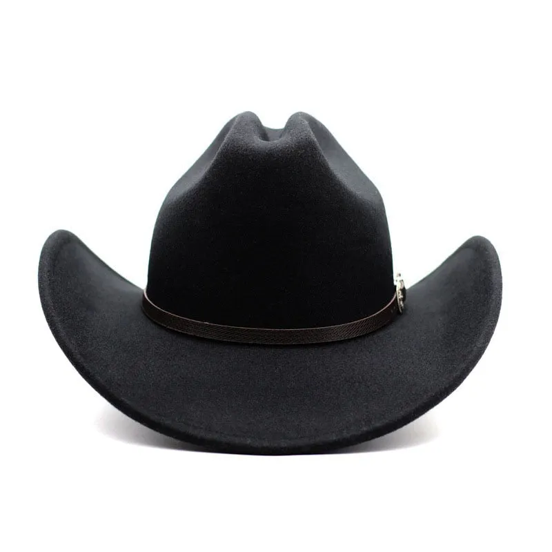 Vintage Casual Style Wide Brim Western Jazz Cowboy Hat for Unisex