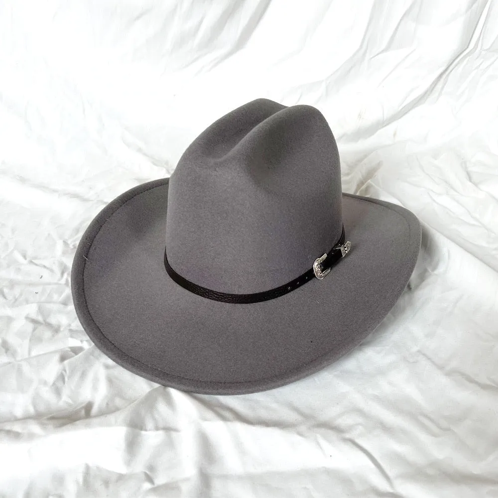 Vintage Casual Style Wide Brim Western Jazz Cowboy Hat for Unisex