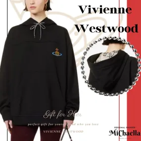 Vivienne Westwood  |Unisex Street Style Long Sleeves Cotton Oversized Logo