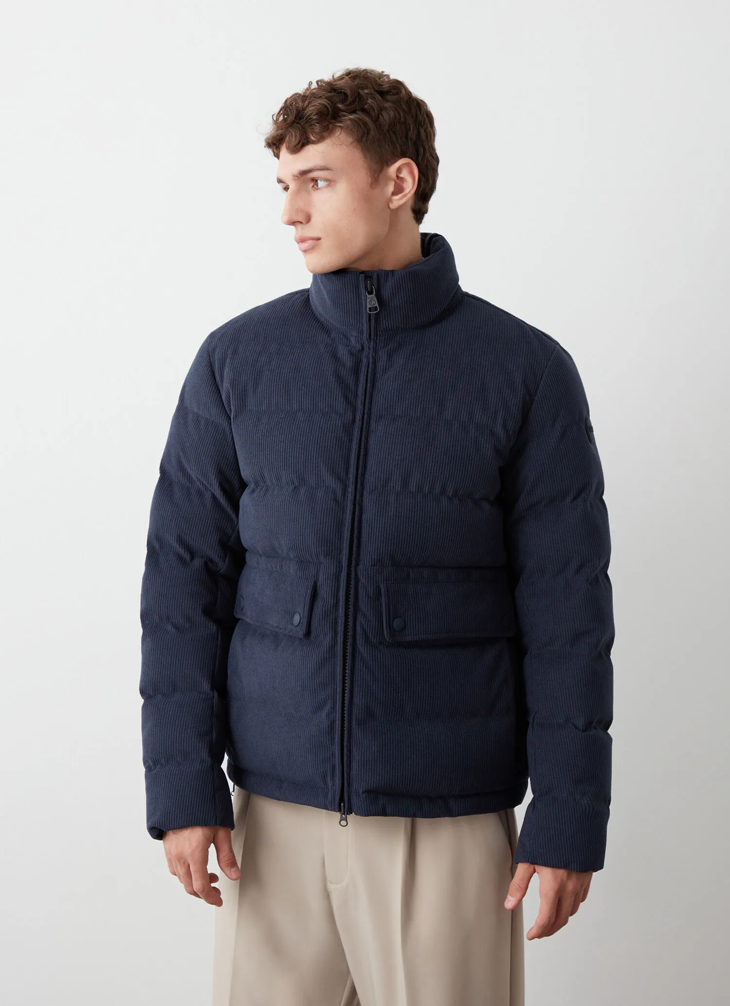 Waterproof corduroy down jacket-