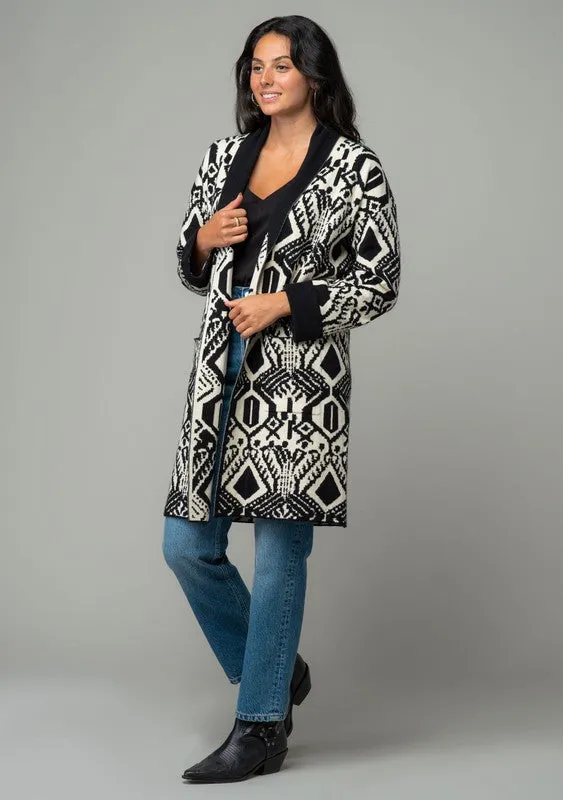 Western Print Cardigan