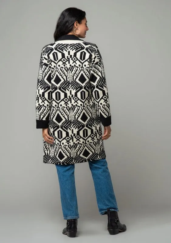 Western Print Cardigan