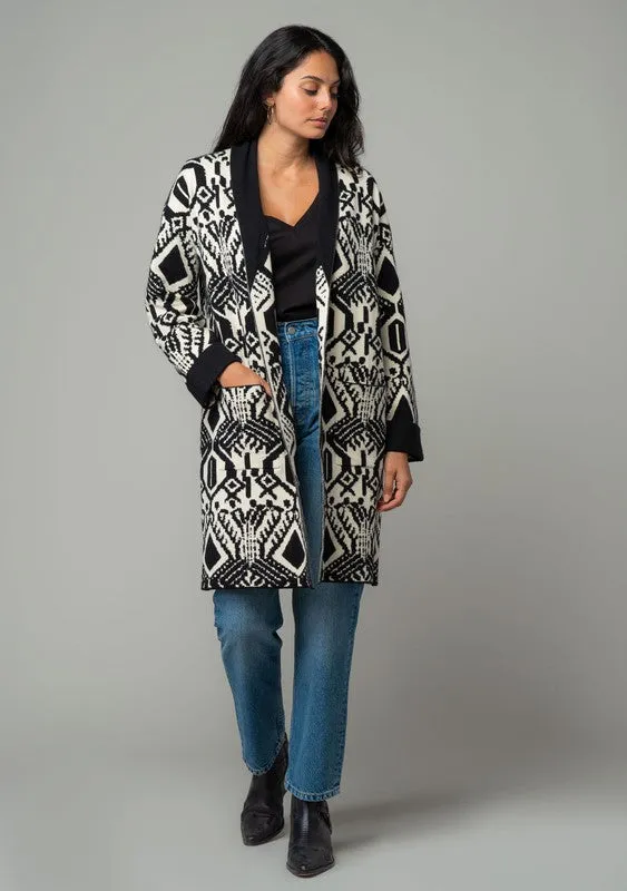 Western Print Cardigan