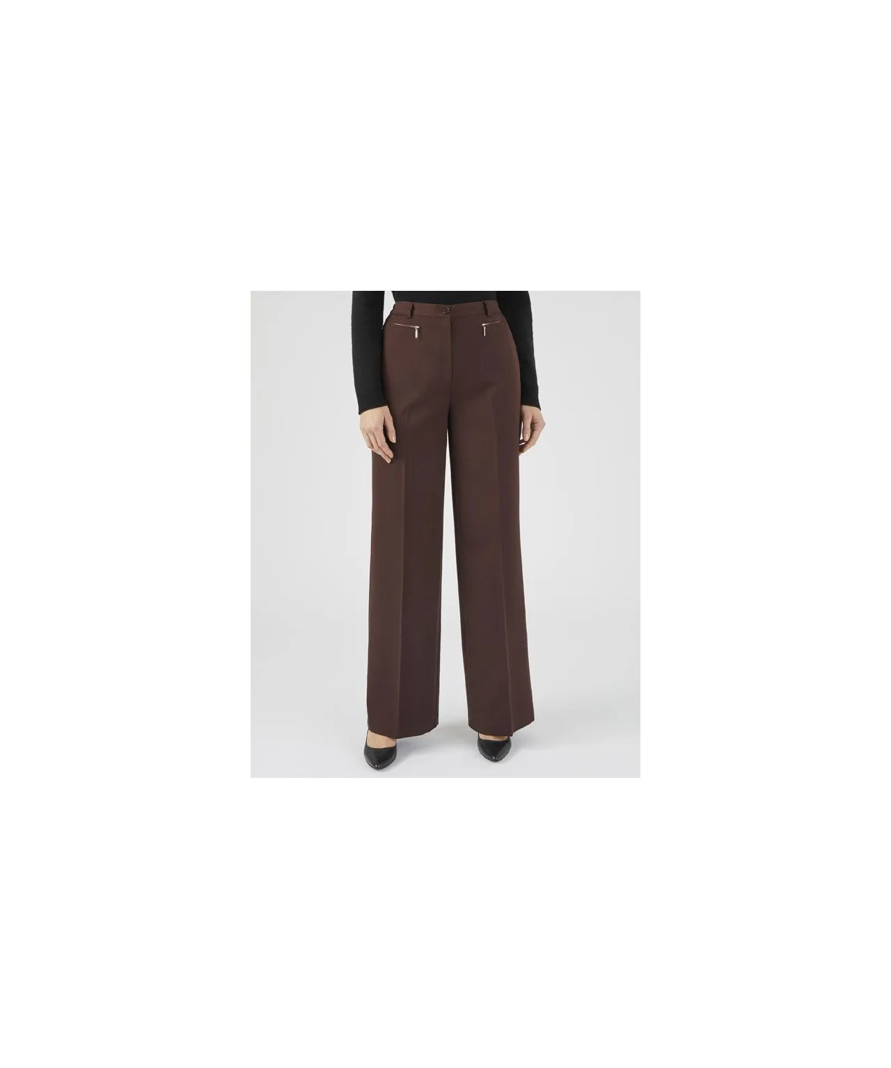 Wide Leg Stretch Waist Trousers