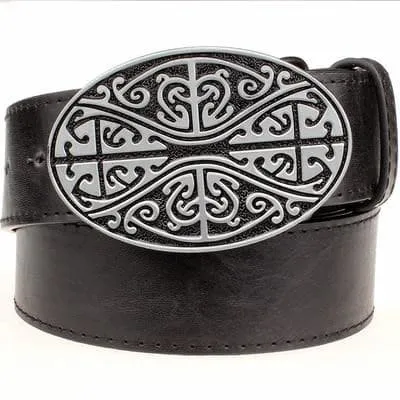 Women and Men Synthetic Leather Weave Stripe Pattern Chinese Style Belt