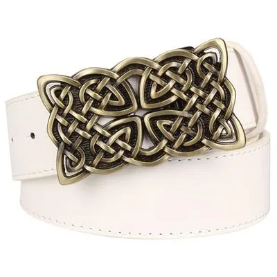 Women's Retro Celtic Knot Weave Hip Hop Decorative Synthetic Leather Belt