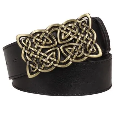 Women's Retro Celtic Knot Weave Hip Hop Decorative Synthetic Leather Belt