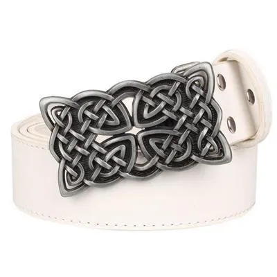 Women's Retro Celtic Knot Weave Hip Hop Decorative Synthetic Leather Belt