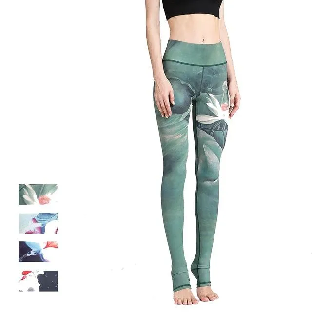 Women's Sexy Printed Elastic Fit Yoga Pants Workout & Running Tights