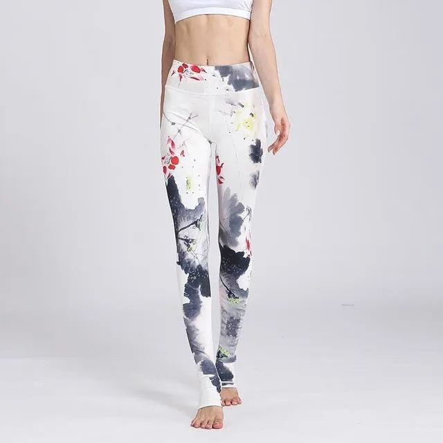 Women's Sexy Printed Elastic Fit Yoga Pants Workout & Running Tights