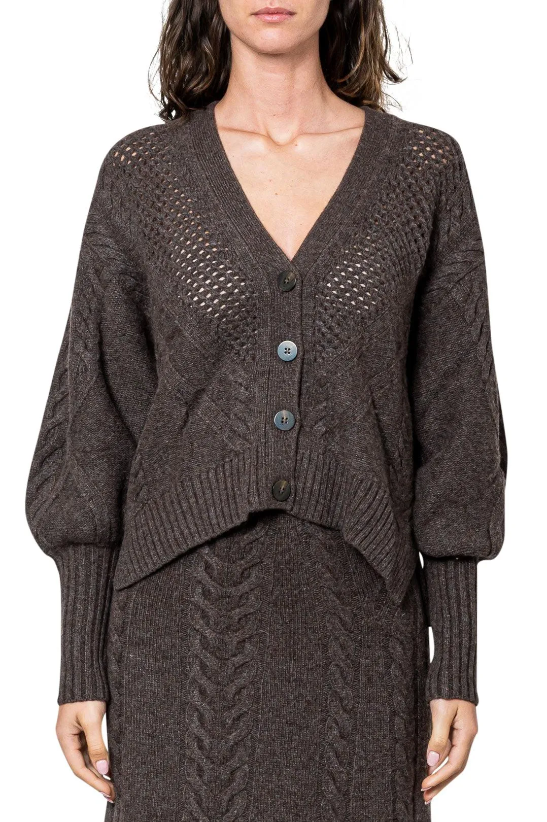 Wool cardigan with cut-out detail