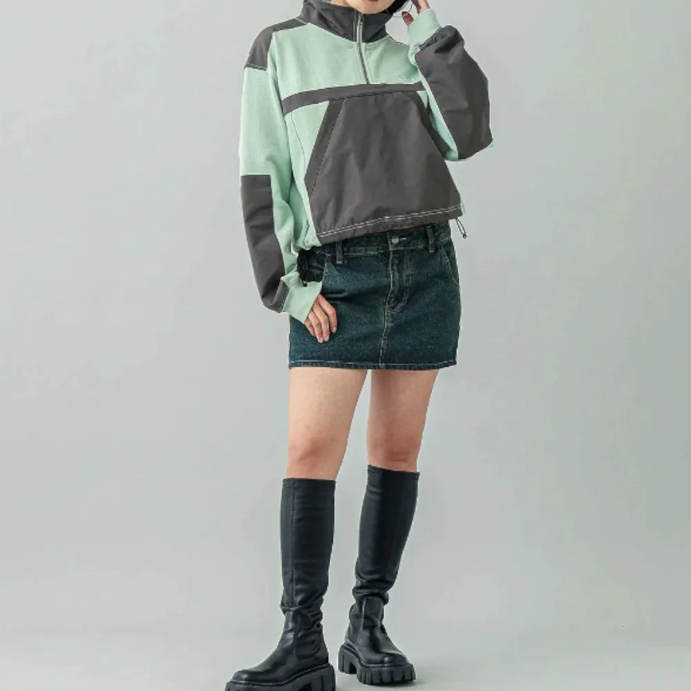 X-girl  |Sweat Street Style Long Sleeves Plain Cotton Logo