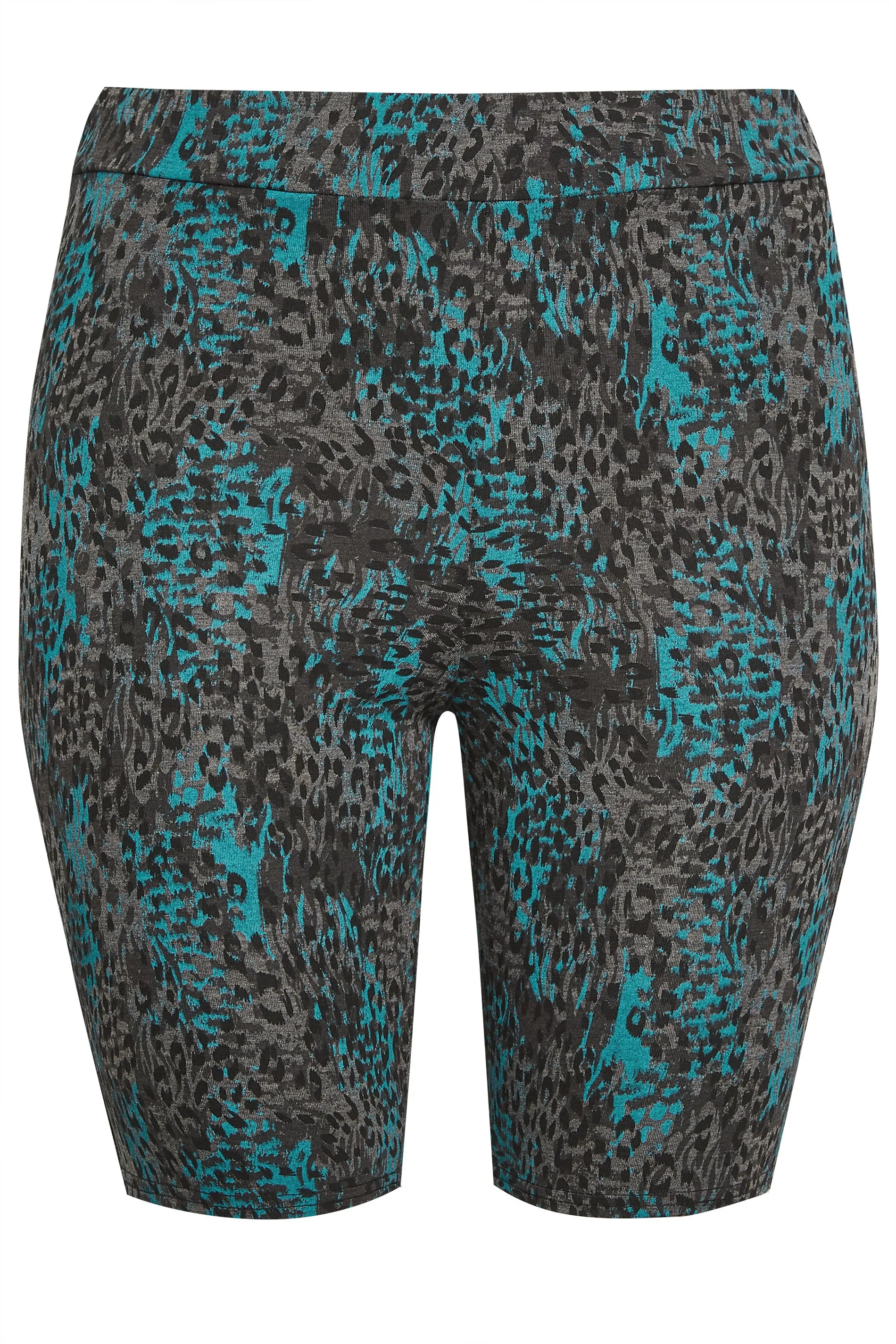 YOURS ACTIVE Curve Grey Leopard Print Cycling Shorts